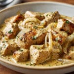 Sauté de porc à la moutarde et à la crème