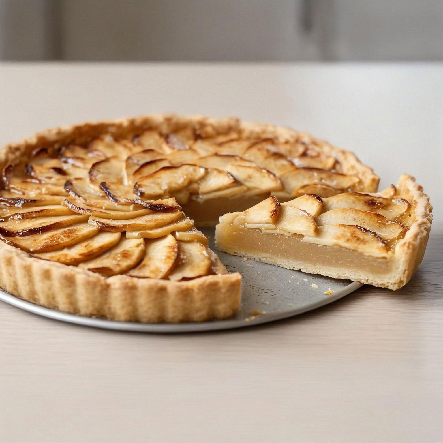 Tarte aux pommes à la compote : recette grand-mère