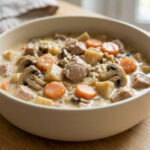 Blanquette de veau au céleri-rave et aux champignons