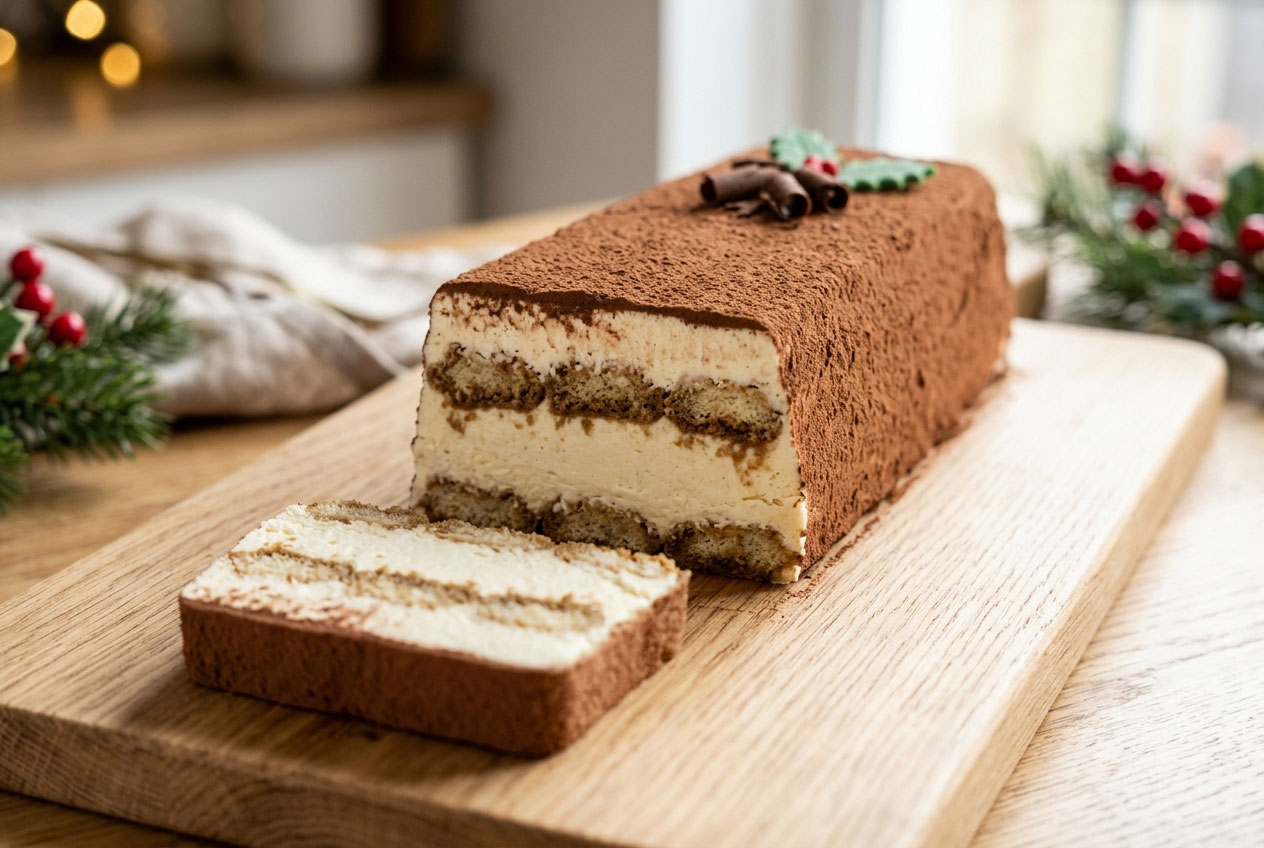 Bûche de Noël tiramisu