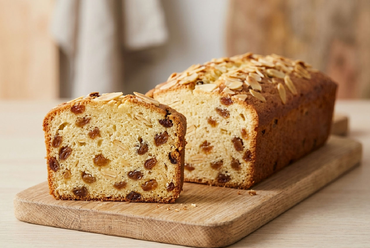 Cake express aux raisins secs et aux amandes : la recette moelleuse et rapide