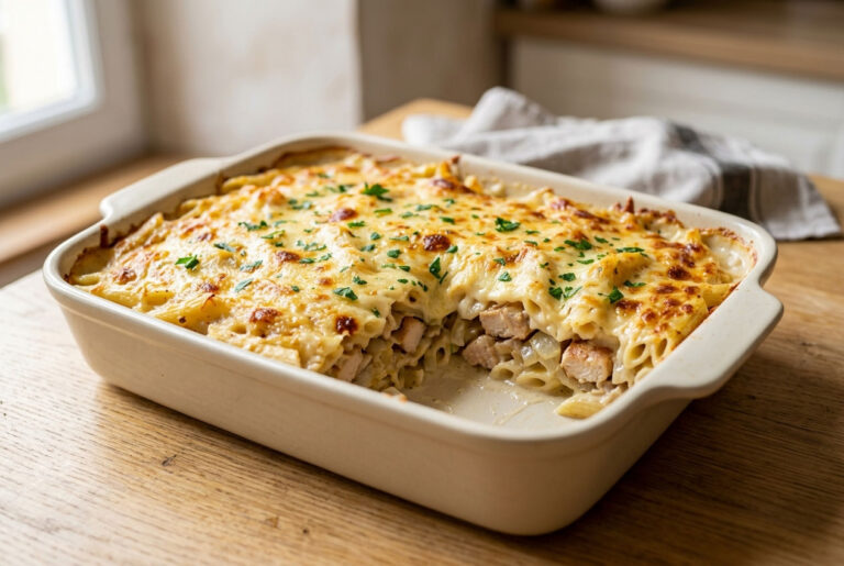 Gratin de pâtes au poulet : recette
