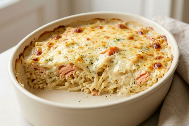 Gratin de pâtes au saumon : recette