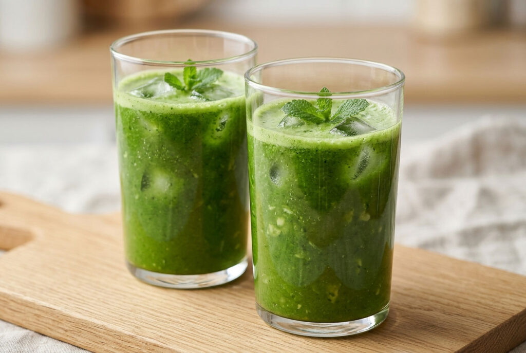 Jus vert détox aux épinards et à la pomme