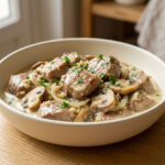 Veau aux champignons à la crème